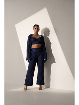 Myclo - Paradise - Dark Blue Pleated Co-Ord (Set of 3)