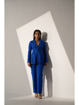 Myclo - Walk Of Power -Royal Blue Blazer with Straight Pant Co-Ord (Set of 2)