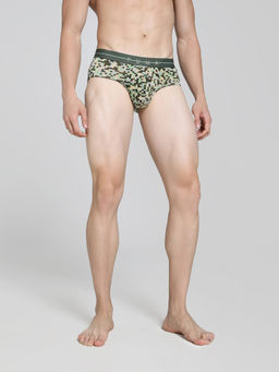 Puma - Polyamide Mesh Printed Mens Green Brief