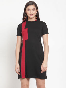 KASSUALLY - Brown Contrast Pocket Dress