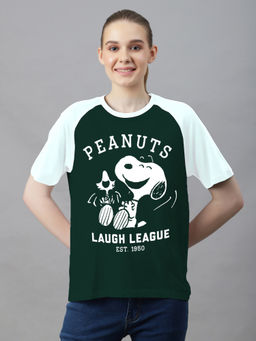 Free Authority - Official Peanuts Women Regular Fit Round Neck T-Shirt for Young Women