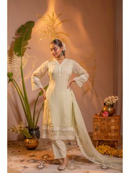 Juniper - Women Yellow Kurta With Pant And Dupatta