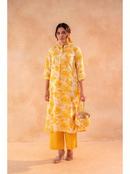 Juniper - Women Yellow Petal Daywear Kurta And Pant