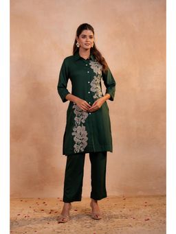 Juniper - Women Green Forest Bloom Printed Kurta With Pant