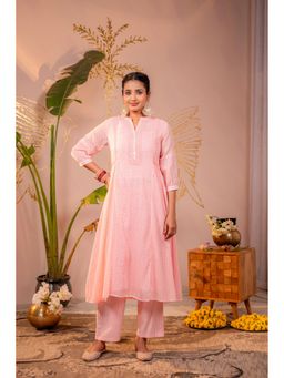 Juniper - Women Pink Meadow Panelled Print Kurta With Pant