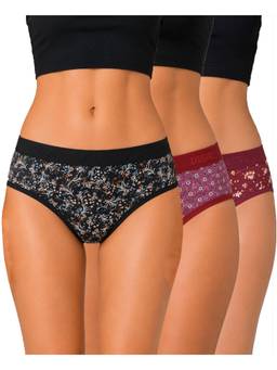 T.T. - Womens Desire Hi-Cut Printed Panties (Pack of 3)