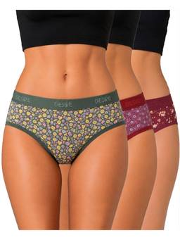 T.T. - Womens Desire Hi-Cut Printed Panties (Pack of 3)