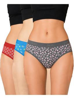 T.T. - Womens Desire Hi-Cut Printed Panties (Pack of 3)