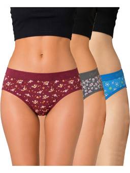 T.T. - Womens Desire Hi-Cut Printed Panties (Pack of 3)