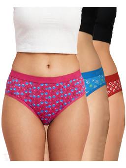 T.T. - Womens Desire Hi-Cut Printed Panties (Pack of 3)