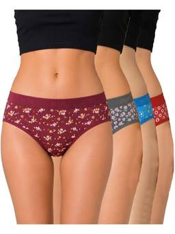T.T. - Womens Desire Hi-Cut Printed Panties (Pack of 4)