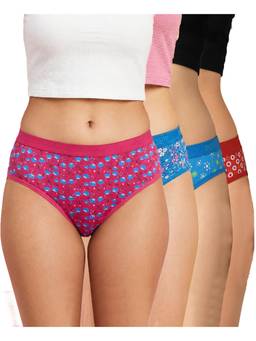 T.T. - Womens Desire Hi-Cut Printed Panties (Pack of 4)