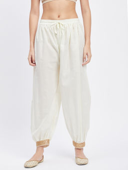 Clora Creation - Off White Embellished Afghani Salwar