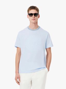 Lacoste - Embroidered Cotton T-Shirt- Blue