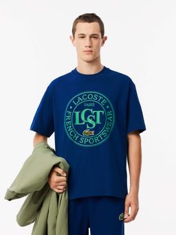 Lacoste - Loose Fit Heavy Cotton T-Shirt- Blue