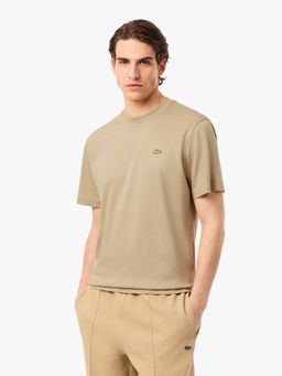 Lacoste - Embroidered Signature T-Shirt- Beige