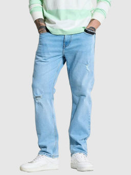 Snitch - Men Blue Solid Distressed Look Jeans