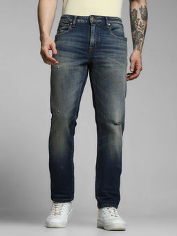 Jack & Jones - Men Blue Solid Mildly Jeans
