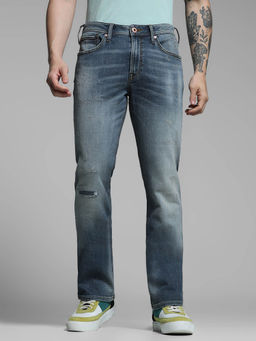 Jack & Jones - Men Blue Solid Mildly Jeans