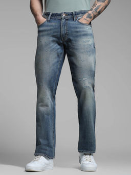 Jack & Jones - Men Blue Solid Mildly Jeans