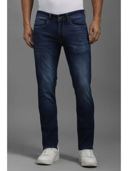 Louis Philippe - Men Navy Blue Solid Clean Look Jeans