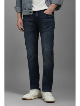 Louis Philippe - Men Navy Blue Solid Clean Look Jeans