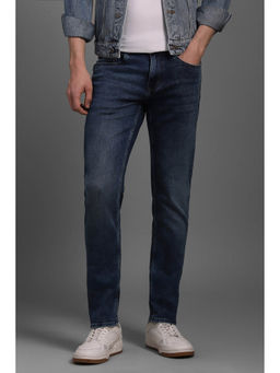 Louis Philippe - Men Navy Blue Solid Clean Look Jeans