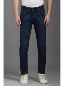 Louis Philippe - Men Navy Blue Solid Clean Look Jeans