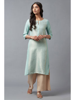 W - Blue Sequined Kurta