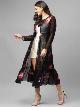 Deebaco - Black Big Floral Women Shrug