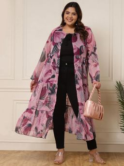 Deebaco - Women Plus Size Multi-Color Printed Tier Shrug