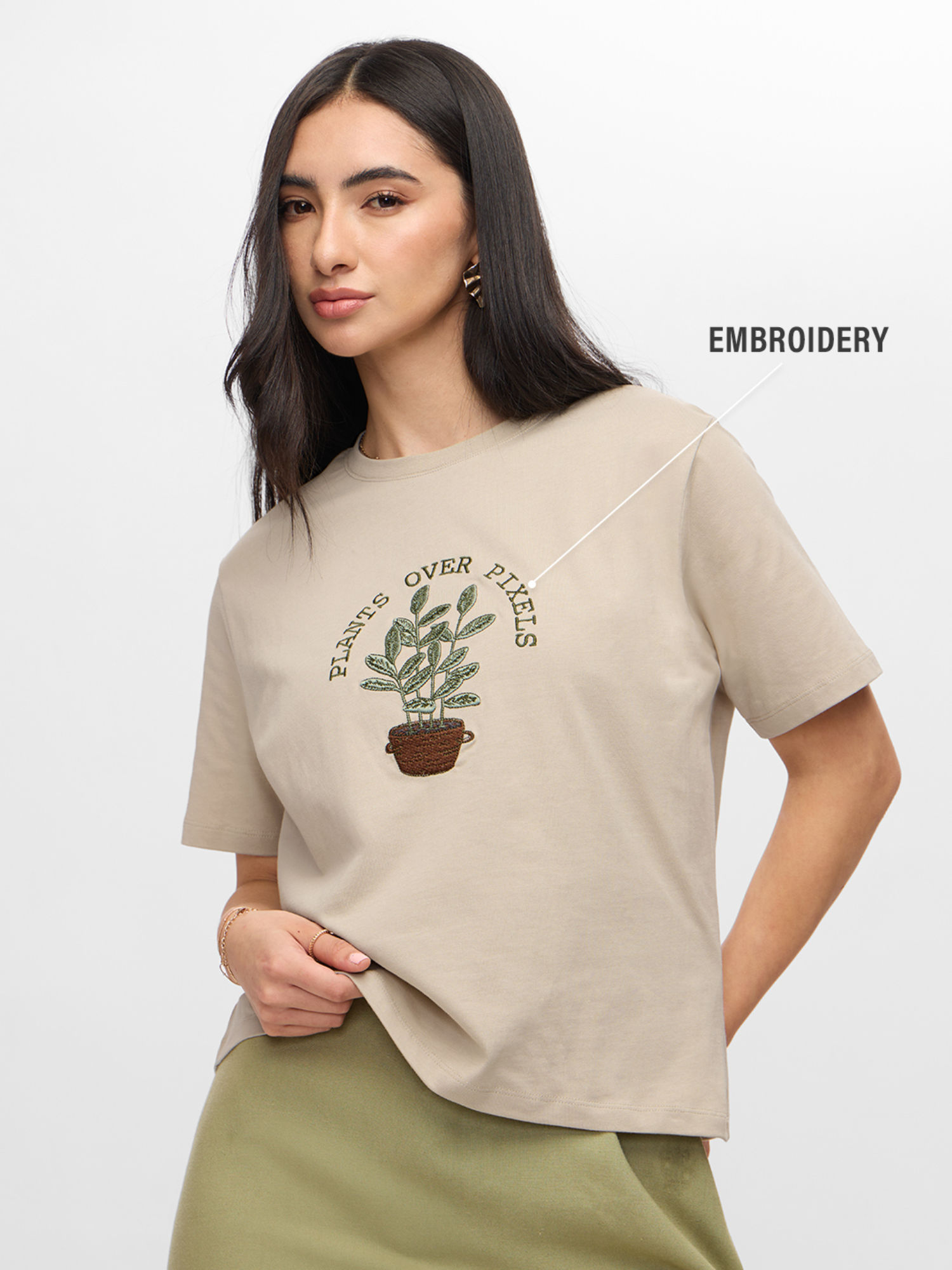 Originals : Plants Over Pixels Women Oversized T-Shirt-image-4