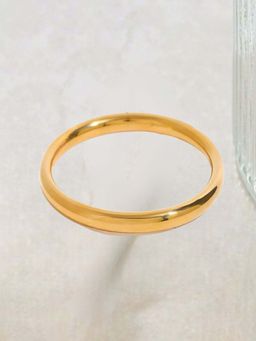 AQUASTREET - 6mm Width Gold Bangle Bracelet 18K Gold Plated Waterproof Anti-Tarnish