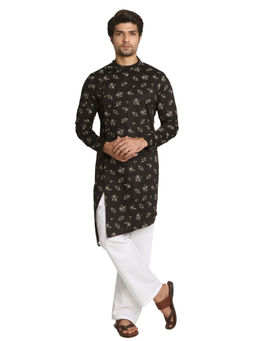 Manyavar - Mens Satin Blend Printed Kurta
