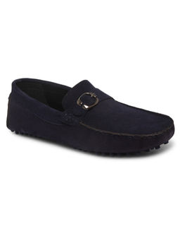 Louis Stitch - Solid Blue Italian Suede Leather Loafers