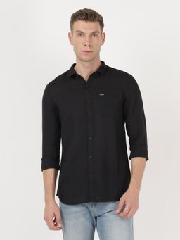 Wrangler - Men Regular Solid Black Shirt
