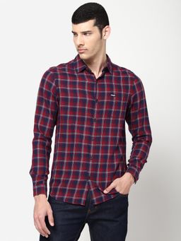 Wrangler - Mens Slim Checked Red Shirt