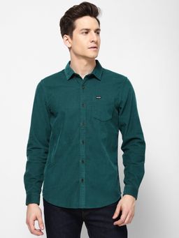 Wrangler - Mens Slim Solid Green Shirt