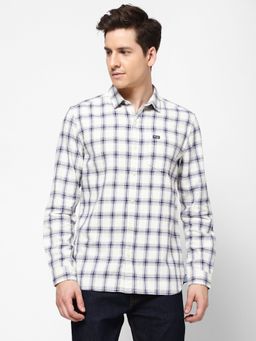 Wrangler - Mens Regular Checked White Shirt