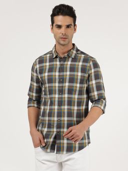Wrangler - Mens Slim Checked Grey Shirt