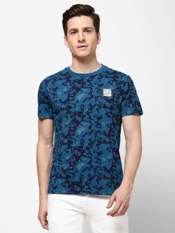 Wrangler - Mens Regular Printed Blue T-Shirt