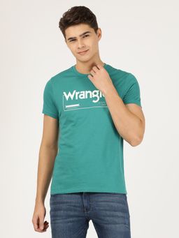 Wrangler - Mens Regular Graphic Print Green T-Shirt