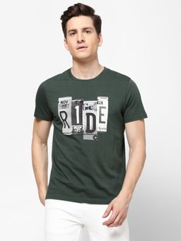 Wrangler - Mens Regular Graphic Print Green T-Shirt