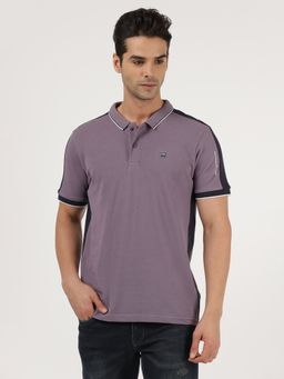 Wrangler - Mens Regular Solid Purple Polo T-Shirt