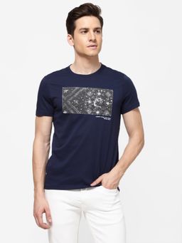 Wrangler - Mens Regular Printed Navy T-Shirt