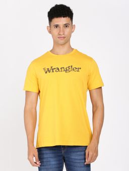 Wrangler - Men Mustard Yellow Graphic Print Regular T-Shirt