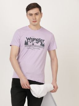 Wrangler - Mens Regular Purple Printed T-Shirt