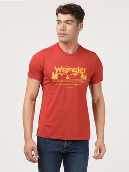 Wrangler - Men Red Regular T-Shirt