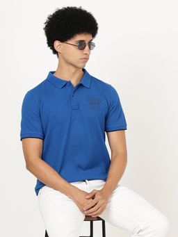 Wrangler - Mens Blue Solid Polo T-Shirt