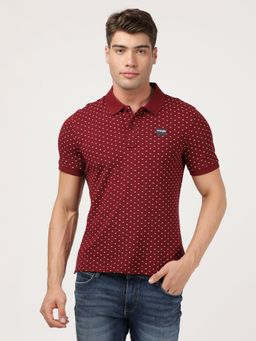 Wrangler - Men Red Regular Polo T-Shirt